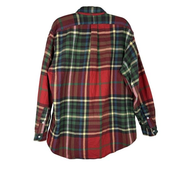 Ralph Lauren Men’s Large Custom Fit Plaid Flannel Shirt LS Button Front Red - Picture 2 of 9